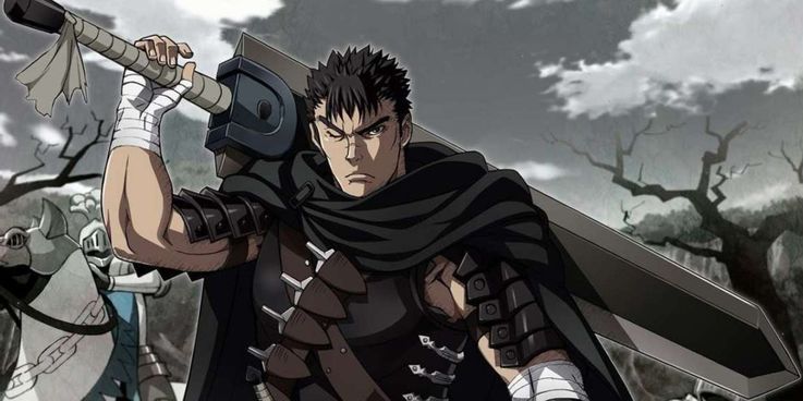 Guts Frowning With His Sword In Berserk Anime - Berserk Shop