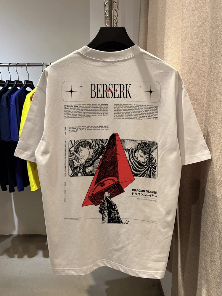 Swordsman Dragon Slayer Printed Unisex T shirt 3 - Berserk Shop